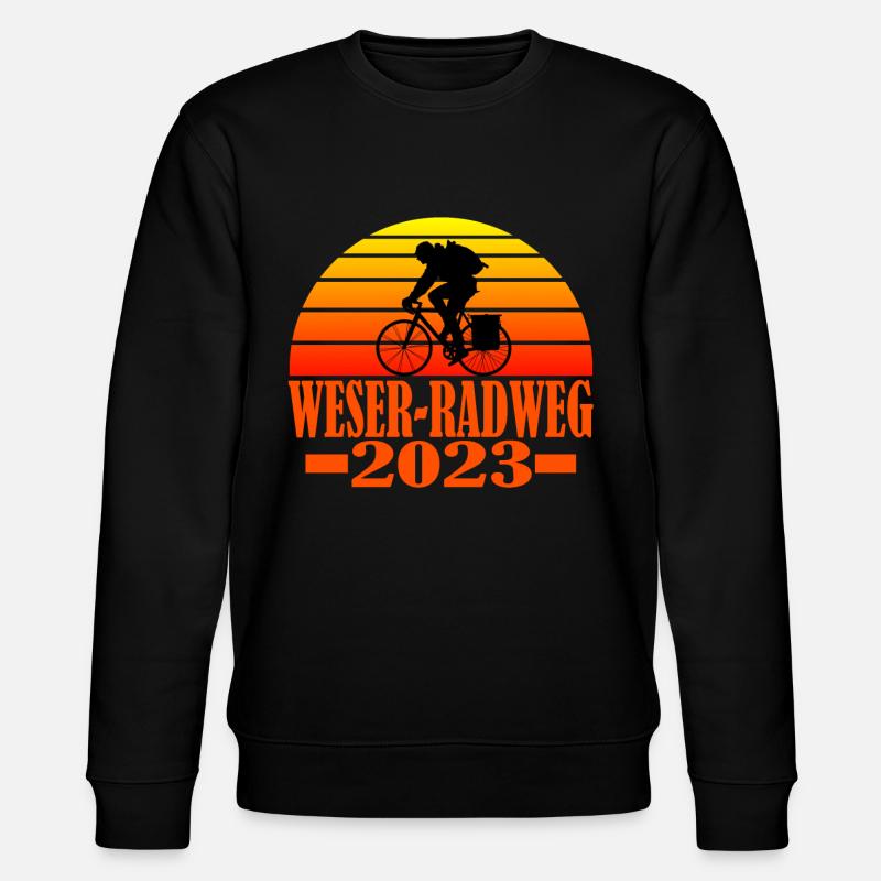 Weser Radweg - Stanley/Stella Unisex Bio-Sweatshirt CHANGER  - Schwarz