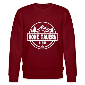 Hohe Tauern - Stanley/Stella Unisex Bio-Sweatshirt CHANGER  - Burgunderrot - Vorne - Nik (191cm) & Marisol (170cm)