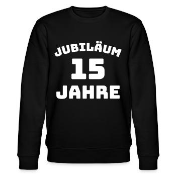 Jubiläum 15 Jahre Firmenjubiläum Gratulieren - Stanley/Stella Unisex Bio-Sweatshirt CHANGER  - Schwarz - Vorne - Nik (191cm) & Marisol (170cm)