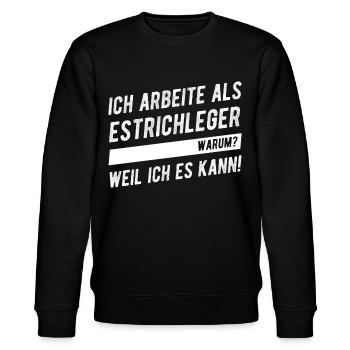 Estrichleger Ausbildung Beruf Prüfung Bestanden - Stanley/Stella Unisex Bio-Sweatshirt CHANGER  - Schwarz - Vorne - Nik (191cm) & Marisol (170cm)