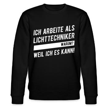 Lichttechniker Lichttechnik Bühne Geschenkidee - Stanley/Stella Unisex Bio-Sweatshirt CHANGER  - Schwarz - Vorne - Nik (191cm) & Marisol (170cm)