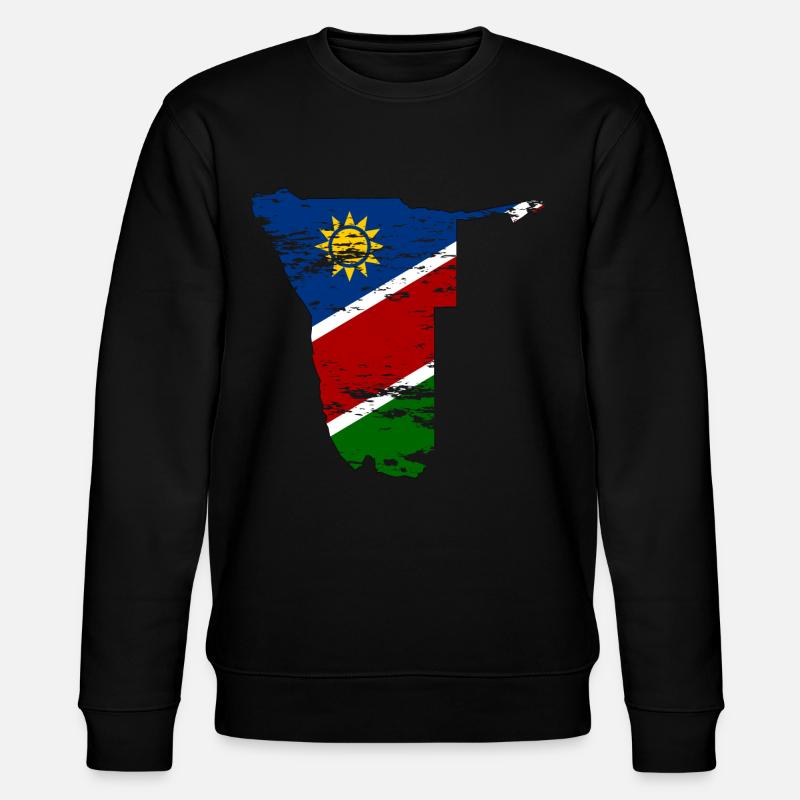 Namibia map used - Stanley/Stella CHANGER Unisex Organic Sweatshirt - black