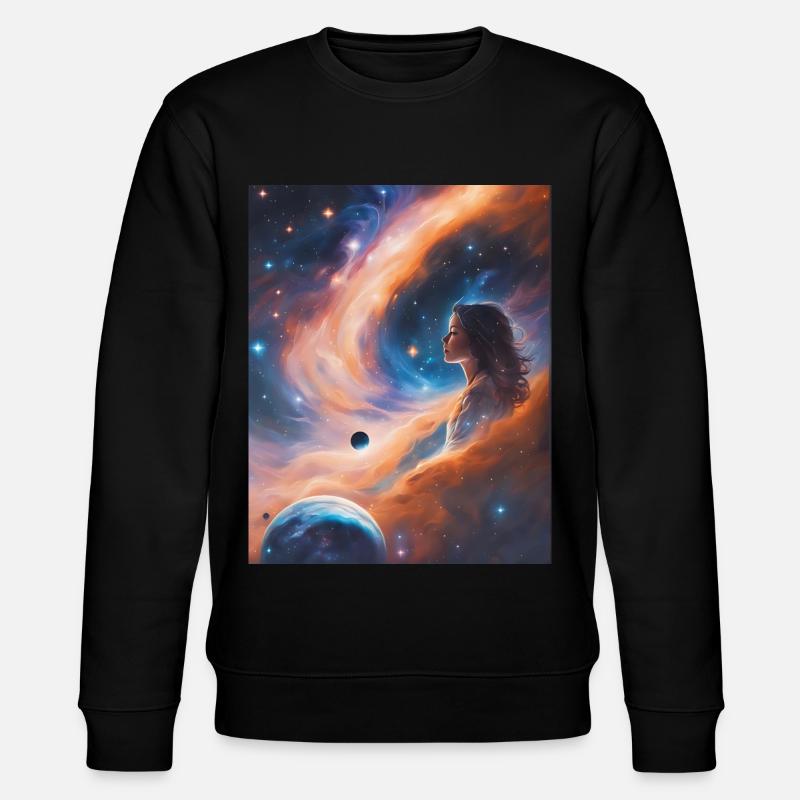 Goddess transcends in stardust - Stanley/Stella CHANGER Unisex Organic Sweatshirt - black