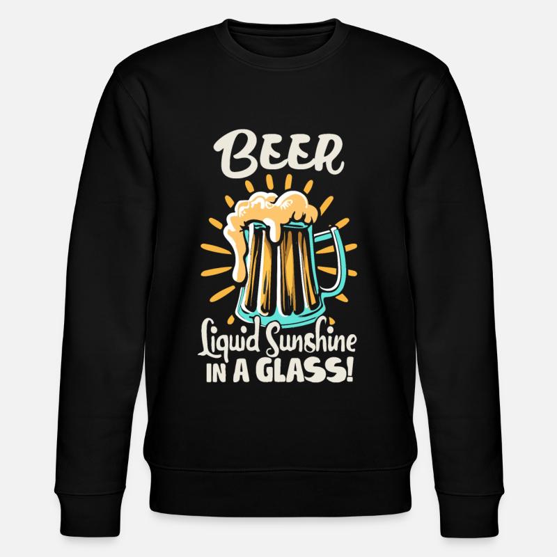 Beer Liquid Sunshine in a Glas Bier Spruch - Stanley/Stella Unisex Bio-Sweatshirt CHANGER  - Schwarz