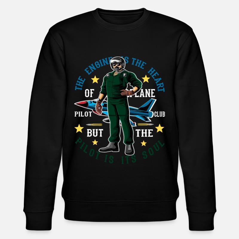 Pilot Piloten Flugzeug Fliegen Flieger Flugplatz - Stanley/Stella Unisex Bio-Sweatshirt CHANGER  - Schwarz