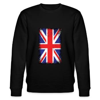 Great Britain Flagge Großbritannien England Flagge - Stanley/Stella Unisex Bio-Sweatshirt CHANGER  - Schwarz - Vorne - Nik (191cm) & Marisol (170cm)
