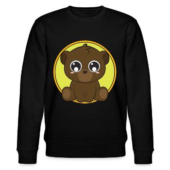 Süßer Bär niedliche Tiere - Stanley/Stella Unisex Bio-Sweatshirt CHANGER  - Schwarz - Vorne - Nik (191cm) & Marisol (170cm)