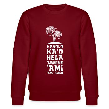 Hawaii Hula Dance - Stanley/Stella CHANGER Unisex Organic Sweatshirt - burgundy - Front - Nik (191cm) & Marisol (170cm)