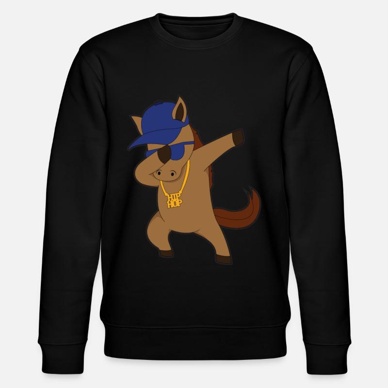 Pferd comic dabbing cool - Stanley/Stella Unisex Bio-Sweatshirt CHANGER  - Schwarz