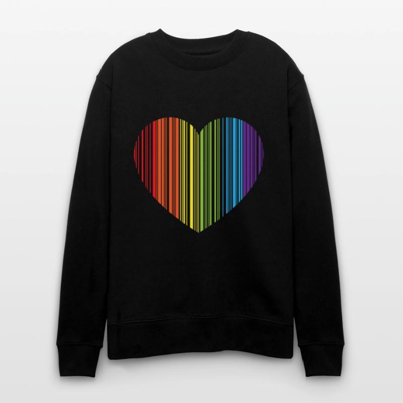 REGENBOGEN BARCODE HERZ - RAINBOW BARCODE HEART Stanley/Stella Unisex Bio-Sweatshirt CHANGER 
