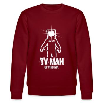 TV Man of Virginia - Stanley/Stella CHANGER Unisex Organic Sweatshirt - burgundy - Front - Nik (191cm) & Marisol (170cm)
