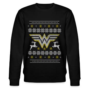 DC Comics Logo Noël - Sweat bio CHANGER Stanley/Stella Unisexe - noir - Devant - Nik (191cm) & Marisol (170cm)