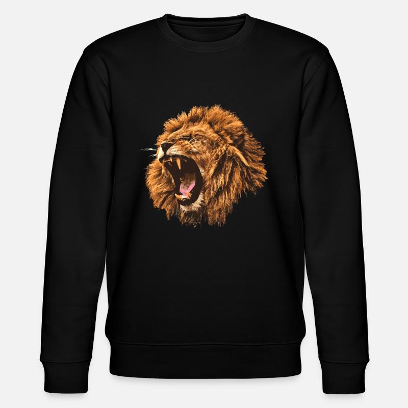 roaring lion gift - Stanley/Stella CHANGER Unisex Organic Sweatshirt - black