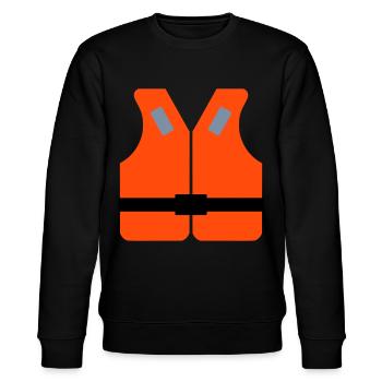 ★ Designfarben änderbar ★ Rettungsweste - Stanley/Stella Unisex Bio-Sweatshirt CHANGER  - Schwarz - Vorne - Nik (191cm) & Marisol (170cm)