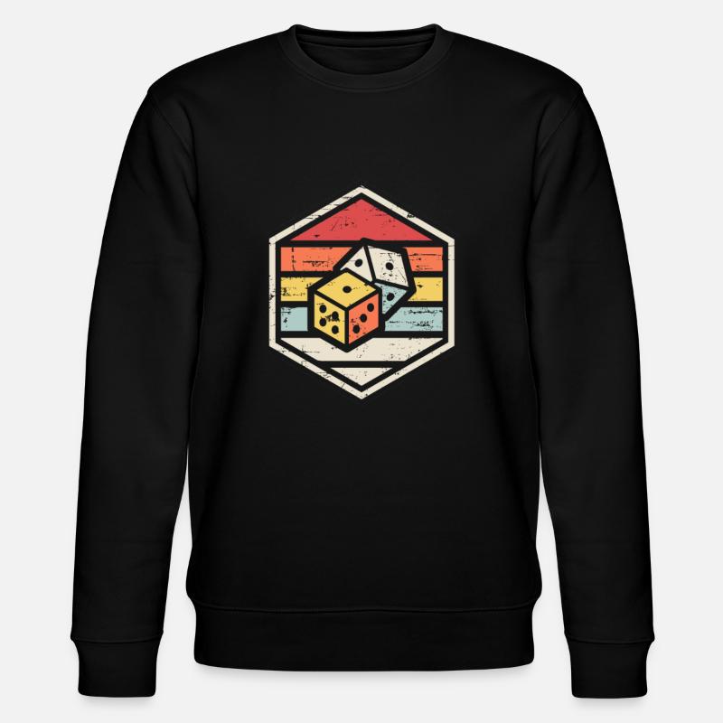 Retro Badge Dice - Stanley/Stella CHANGER Unisex Organic Sweatshirt - black