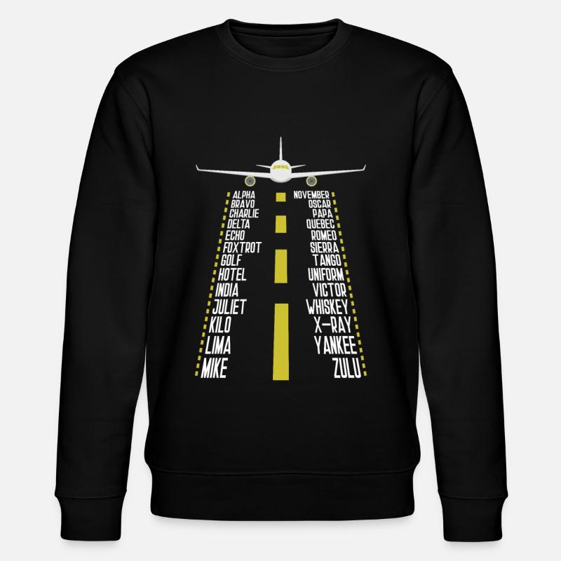 Piloten-Alphabet fürs Fliegen, Flugzeug, - Stanley/Stella Unisex Bio-Sweatshirt CHANGER - Schwarz