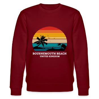 BOURNEMOUTH BEACH UNITED KINGDOM - Stanley/Stella Unisex Bio-Sweatshirt CHANGER  - Burgunderrot - Vorne - Nik (191cm) & Marisol (170cm)