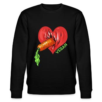 Vagin Carotte Coeur Vegan - Cadeau Vegan - Sweat bio CHANGER Stanley/Stella Unisexe - noir - Devant - Nik (191cm) & Marisol (170cm)