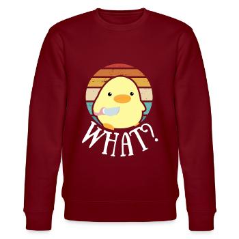 Süße Ente mit Messer Küken Huhn Gans Was Retro Sun - Stanley/Stella Unisex Bio-Sweatshirt CHANGER  - Burgunderrot - Vorne - Nik (191cm) & Marisol (170cm)