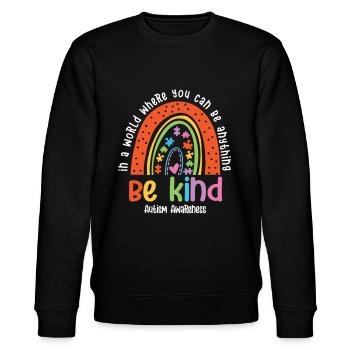 Autismus Bewusstsein - Stanley/Stella Unisex Bio-Sweatshirt CHANGER  - Schwarz - Vorne - Nik (191cm) & Marisol (170cm)