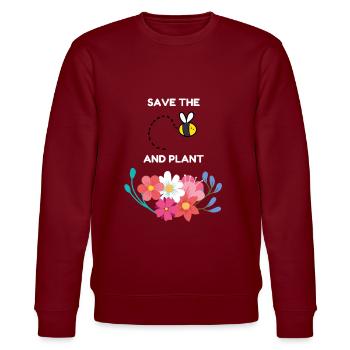 Save the bees and plants flowers Apker Abeille Fleurs - Sweat bio CHANGER Stanley/Stella Unisexe - bordeaux - Devant - Nik (191cm) & Marisol (170cm)