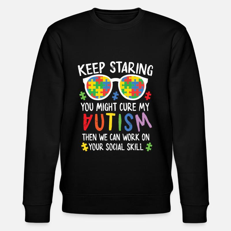 Autismus Bewusstsein - Stanley/Stella Unisex Bio-Sweatshirt CHANGER  - Schwarz