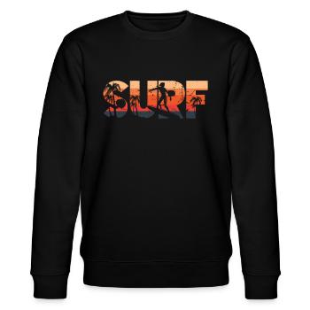 surfer - Stanley/Stella CHANGER Unisex Organic Sweatshirt - black - Front - Nik (191cm) & Marisol (170cm)