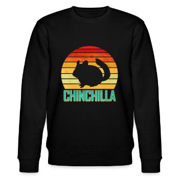Chinchilla Vintage Design - Chinchilla Besitzer - Stanley/Stella Unisex Bio-Sweatshirt CHANGER  - Schwarz - Vorne - Nik (191cm) & Marisol (170cm)