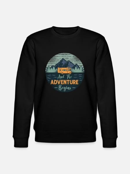 Camping And The Adventure Begins - Stanley/Stella CHANGER Unisex Organic Sweatshirt - black