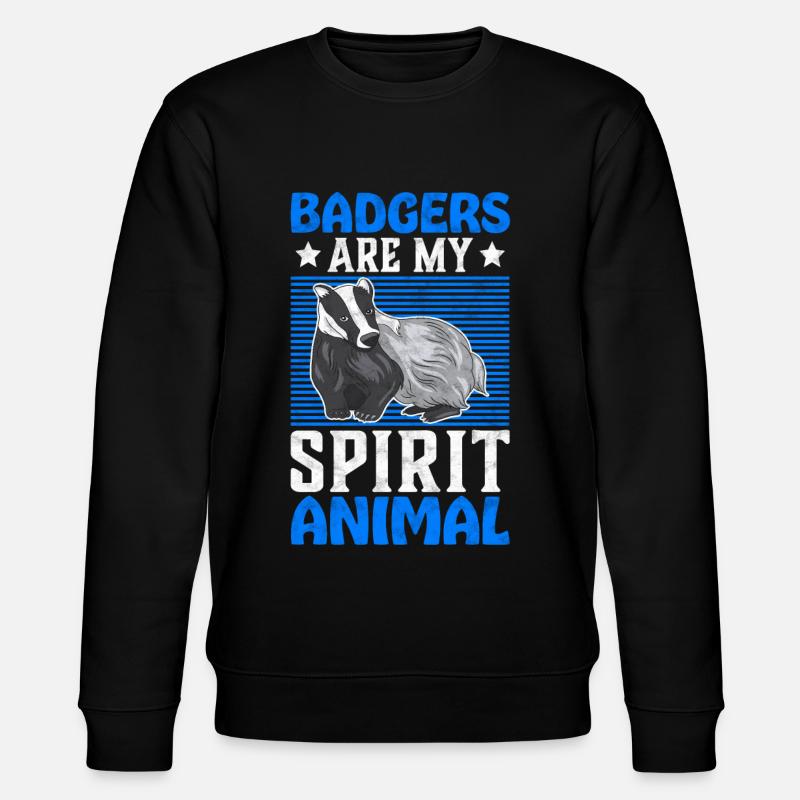Honigdachs mein Lieblingstier Dachs Geschenk - Stanley/Stella Unisex Bio-Sweatshirt CHANGER  - Schwarz
