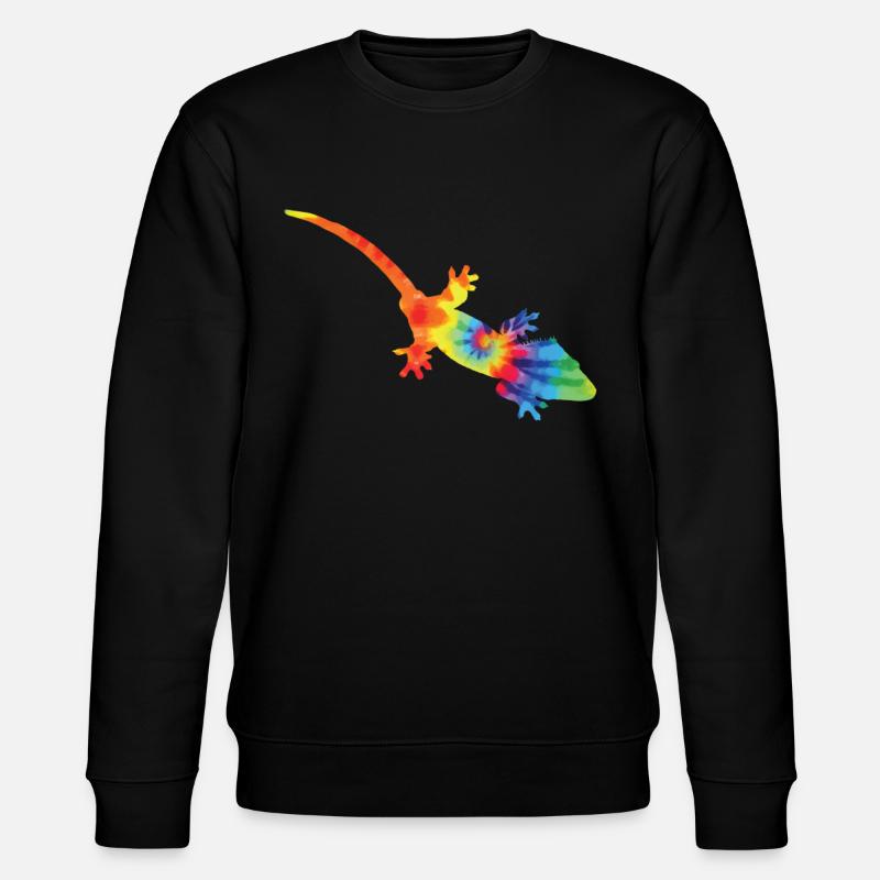 Crested Gecko Tie Dye - Stanley/Stella CHANGER Unisex Organic Sweatshirt - black
