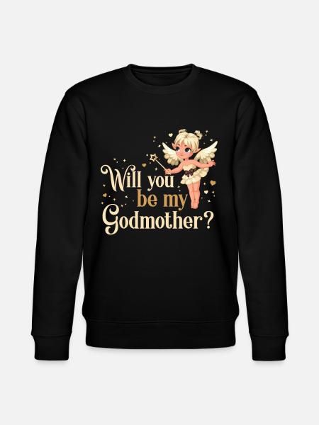 Vil du være min gudmor? fe - Stanley/Stella økologisk unisex-sweatshirt CHANGER - sort