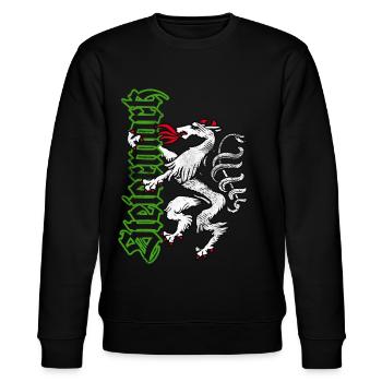 Steiermark T-Shirt Retro Panther Wappen - Stanley/Stella Unisex Bio-Sweatshirt CHANGER  - Schwarz - Vorne - Nik (191cm) & Marisol (170cm)