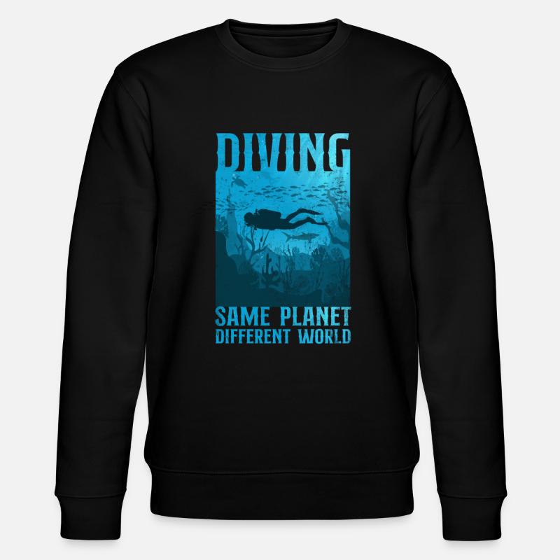Scuba Diver Diving Same Planet - Stanley/Stella Unisex Bio-Sweatshirt CHANGER  - Schwarz