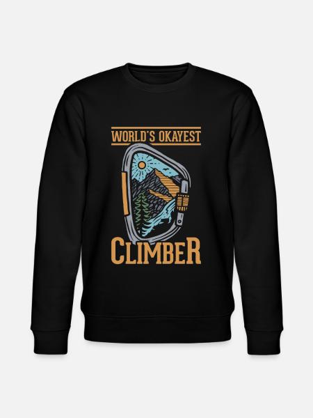 Rock Climbing Climber Carabiner - Stanley/Stella CHANGER Unisex Organic Sweatshirt - black
