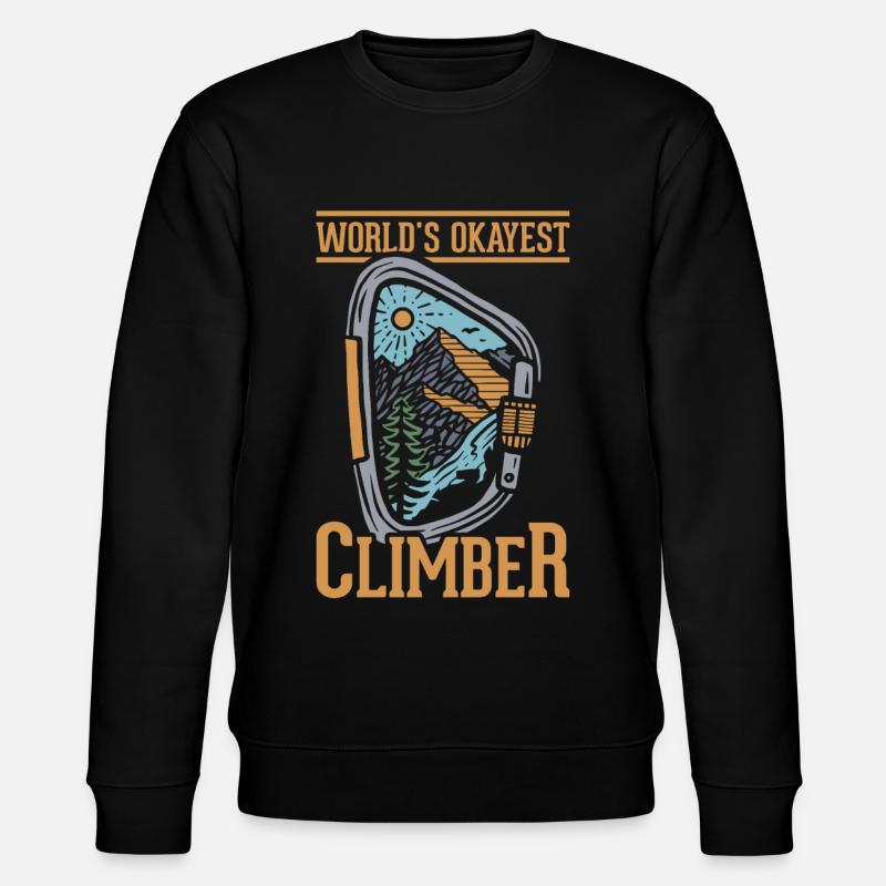 Rock Climbing Climber Carabiner - Stanley/Stella Unisex Bio-Sweatshirt CHANGER - Schwarz