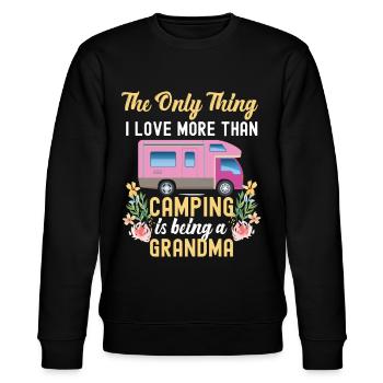 Camping Being A Grandma Motorhome - Stanley/Stella Unisex Bio-Sweatshirt CHANGER  - Schwarz - Vorne - Nik (191cm) & Marisol (170cm)