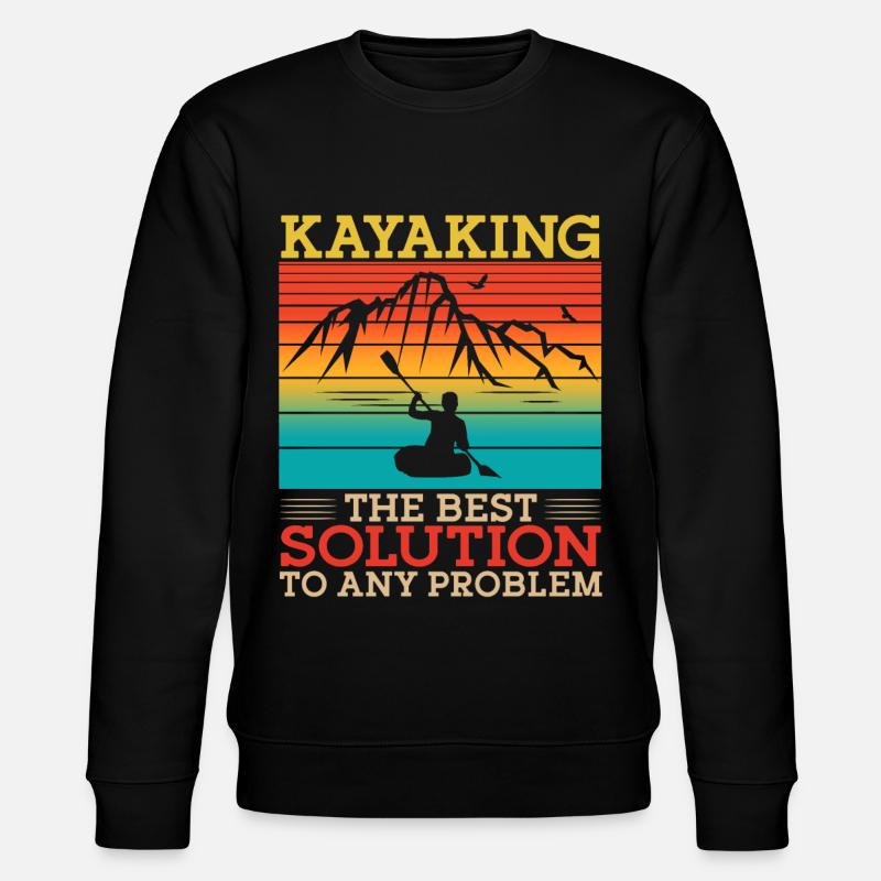 Kayaking The Best Solution Retro - Stanley/Stella CHANGER Unisex Organic Sweatshirt - black