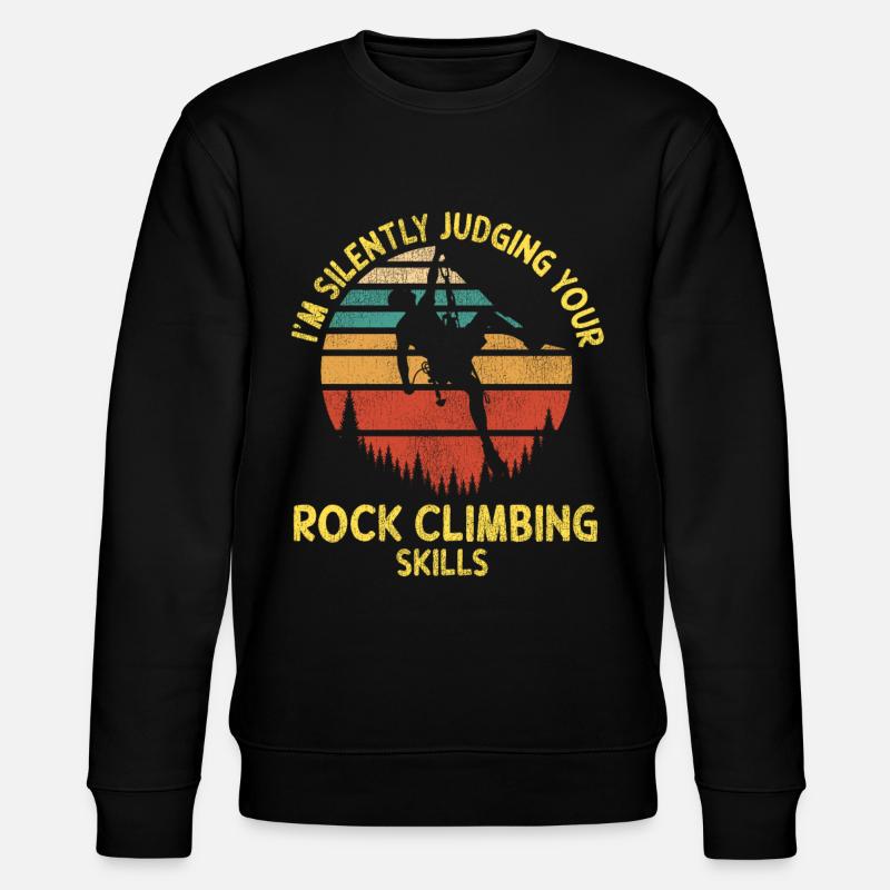 Rock Climbing Climber Retro - Stanley/Stella Unisex Bio-Sweatshirt CHANGER  - Schwarz