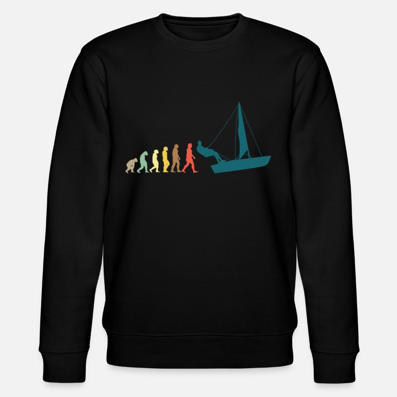 Sailing Sailboat Evolution - Stanley/Stella Unisex Bio-Sweatshirt CHANGER  - Schwarz