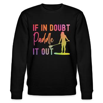 SUP Paddleboard Girl Watercolor - Stanley/Stella Unisex Bio-Sweatshirt CHANGER  - Schwarz - Vorne - Nik (191cm) & Marisol (170cm)