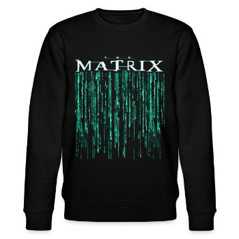 The Matrix Movie Code Logo - Stanley/Stella CHANGER Unisex Organic Sweatshirt - black - Front - Nik (191cm) & Marisol (170cm)