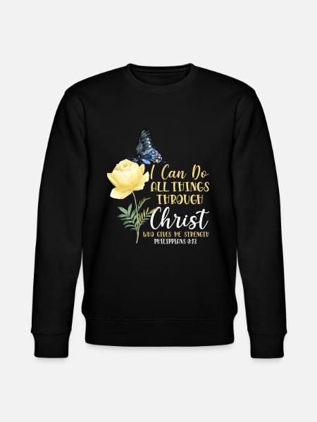 Christian Bible Verse Butterfly - Stanley/Stella CHANGER Unisex Organic Sweatshirt - black