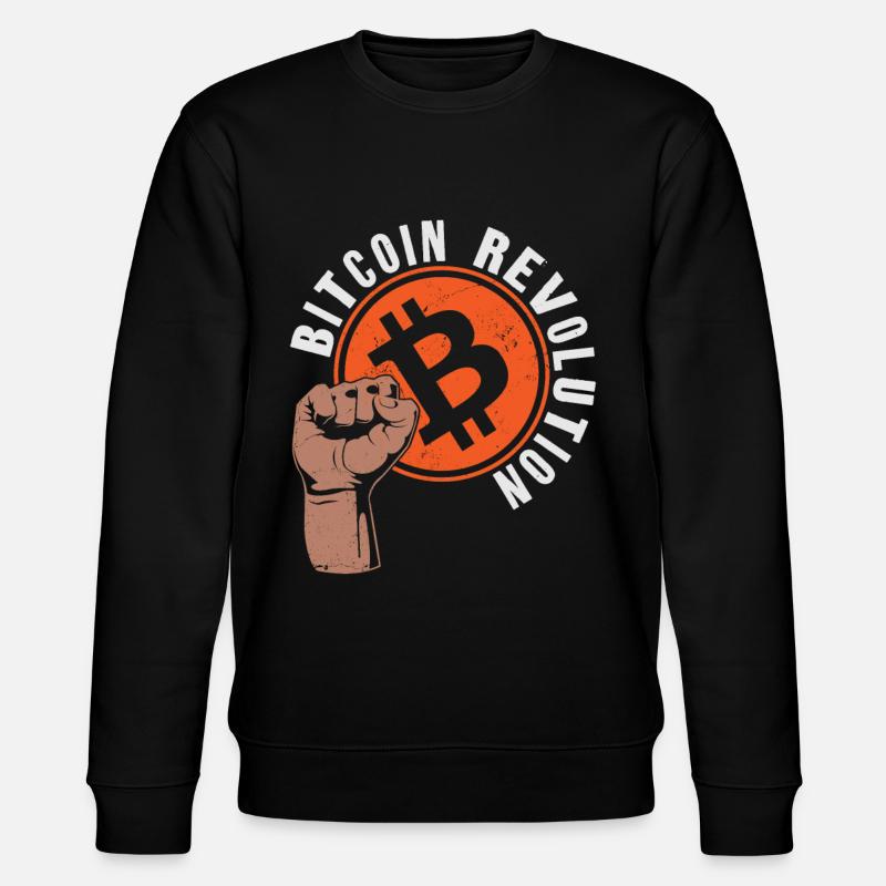 Bitcoin Crypto Revolution Fist - Stanley/Stella Unisex Bio-Sweatshirt CHANGER  - Schwarz