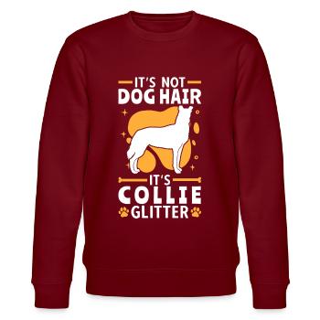 Das ist Kurzhaarcollie Glitzer Smooth Collie - Stanley/Stella Unisex Bio-Sweatshirt CHANGER  - Burgunderrot - Vorne - Nik (191cm) & Marisol (170cm)