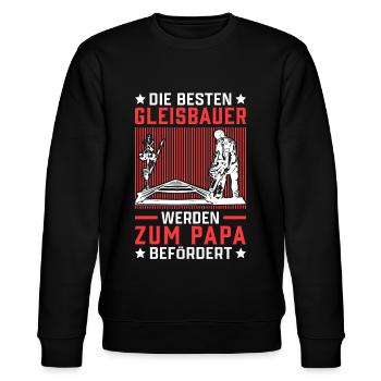 Gleisbauer Papa Gleisbau Weichenmechaniker - Stanley/Stella Unisex Bio-Sweatshirt CHANGER  - Schwarz - Vorne - Nik (191cm) & Marisol (170cm)