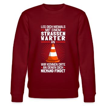 Straßenwärter kennen Orte Straßenwart - Stanley/Stella Unisex Bio-Sweatshirt CHANGER  - Burgunderrot - Vorne - Nik (191cm) & Marisol (170cm)