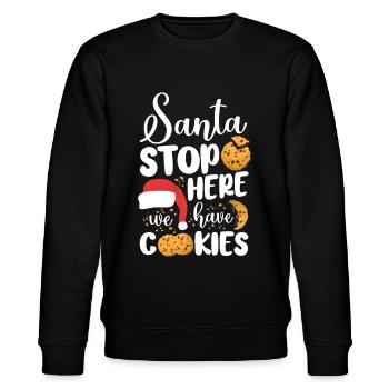 Bake Baking Christmas Cookie Santa - Stanley/Stella Unisex Bio-Sweatshirt CHANGER  - Schwarz - Vorne - Nik (191cm) & Marisol (170cm)