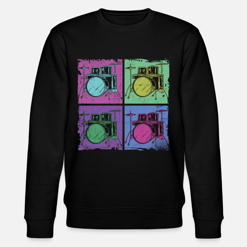 Batterie batteur 80S 90s Retro - Sweat bio CHANGER Stanley/Stella Unisexe - noir
