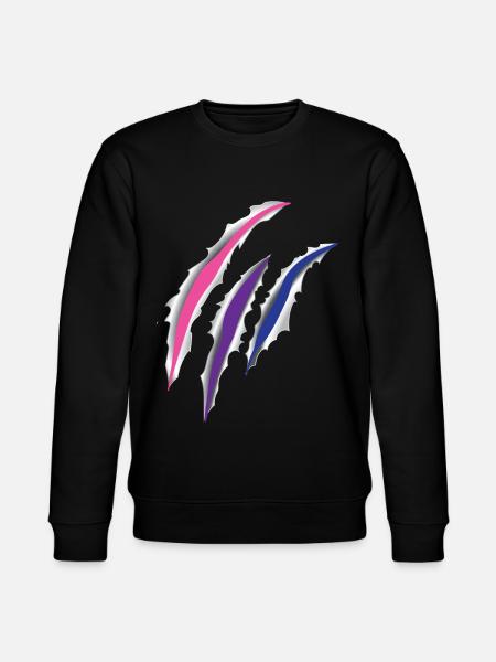 Bisexual Bi Pride Flag Scratch - Stanley/Stella CHANGER Unisex Organic Sweatshirt - black